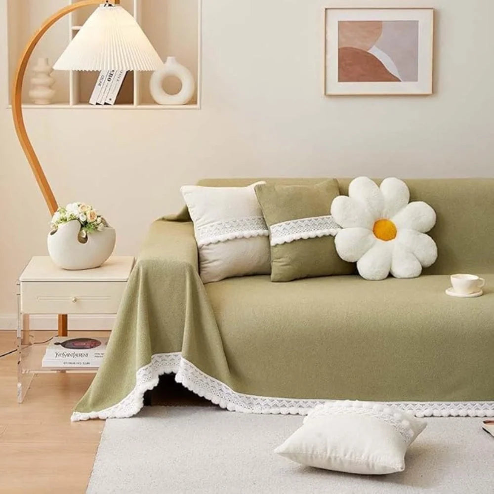 Sofa Cover Chenille Lace Edge Non-Slip & Machine Washable - Image 3