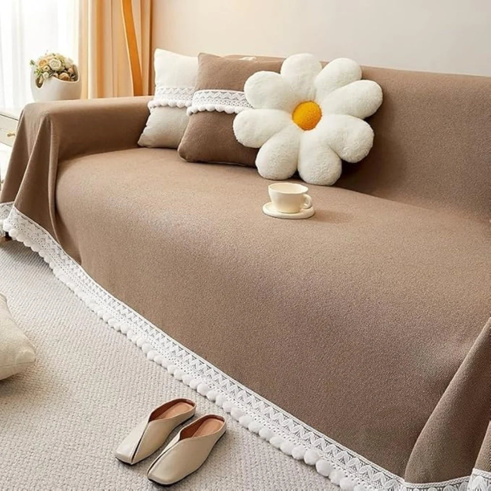 Sofa Cover Chenille Lace Edge Non-Slip & Machine Washable - Image 5