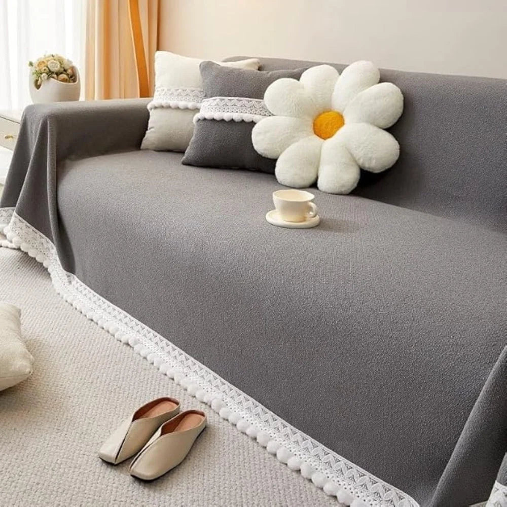 Sofa Cover Chenille Lace Edge Non-Slip & Machine Washable - Image 6