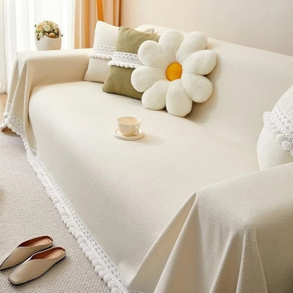 Sofa Cover Chenille Lace Edge Non-Slip & Machine Washable - Image 7