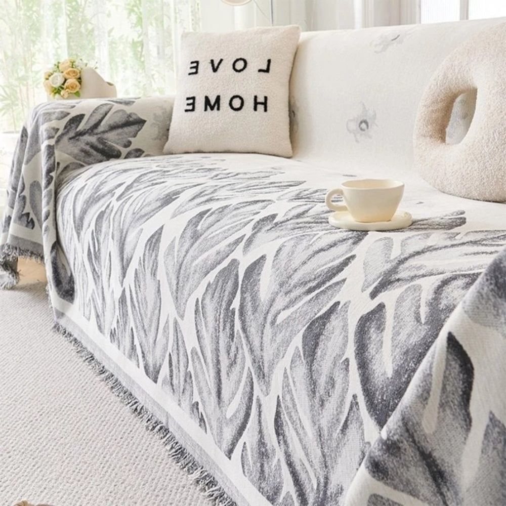 Sofa Cover Chenille Leaf Pattern Non-Slip Machine Washable - Image 3