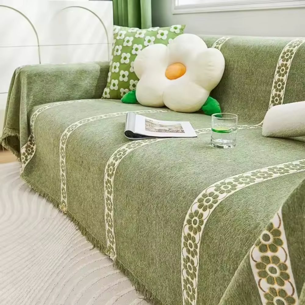 Sofa Cover Chenille Leaf Pattern Non-Slip & Machine Washable - Image 4
