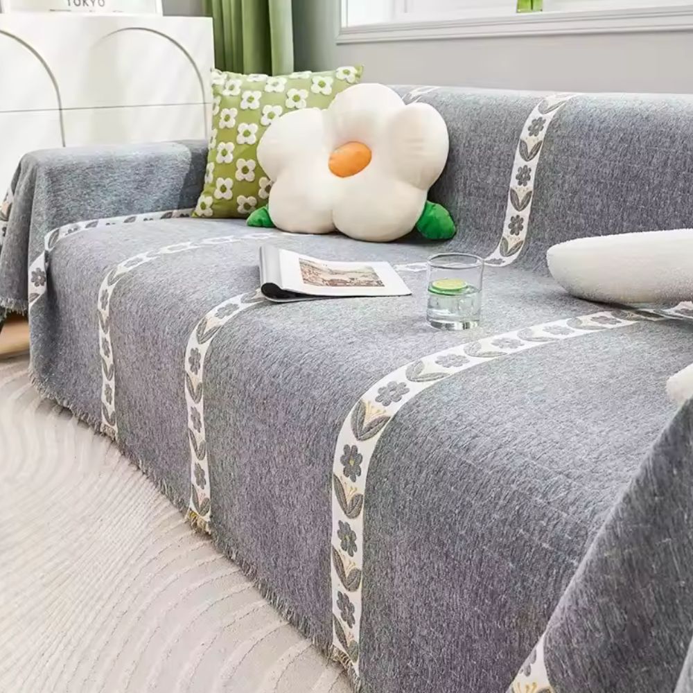 Sofa Cover Chenille Leaf Pattern Non-Slip & Machine Washable - Image 6