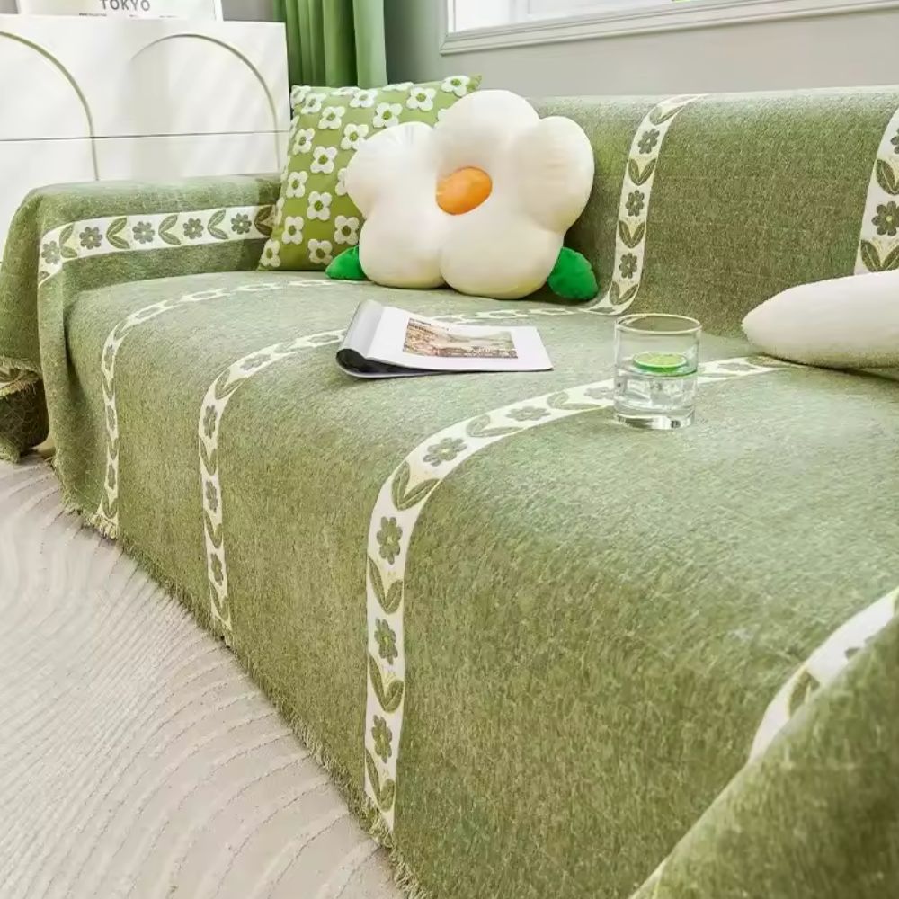 Sofa Cover Chenille Leaf Pattern Non-Slip & Machine Washable - Image 7