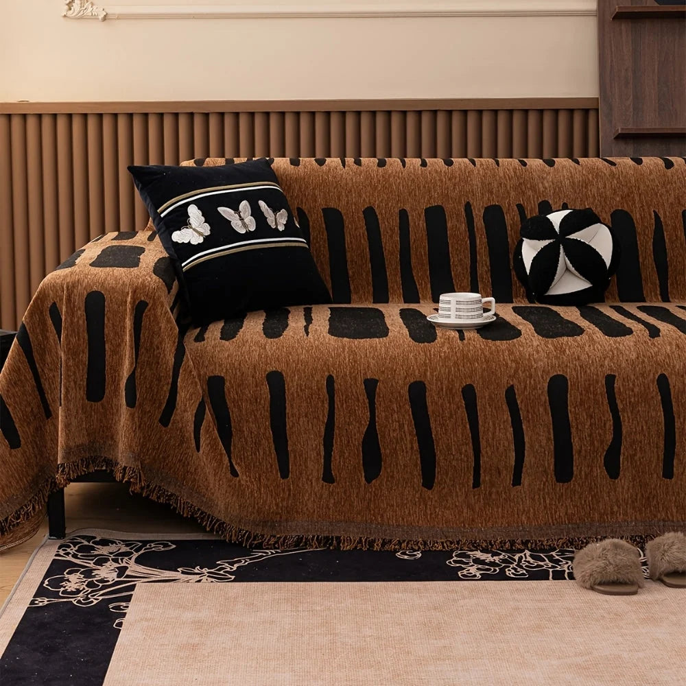 Sofa Cover Chenille Microfiber Blend Tribal Pattern Machine Washable
