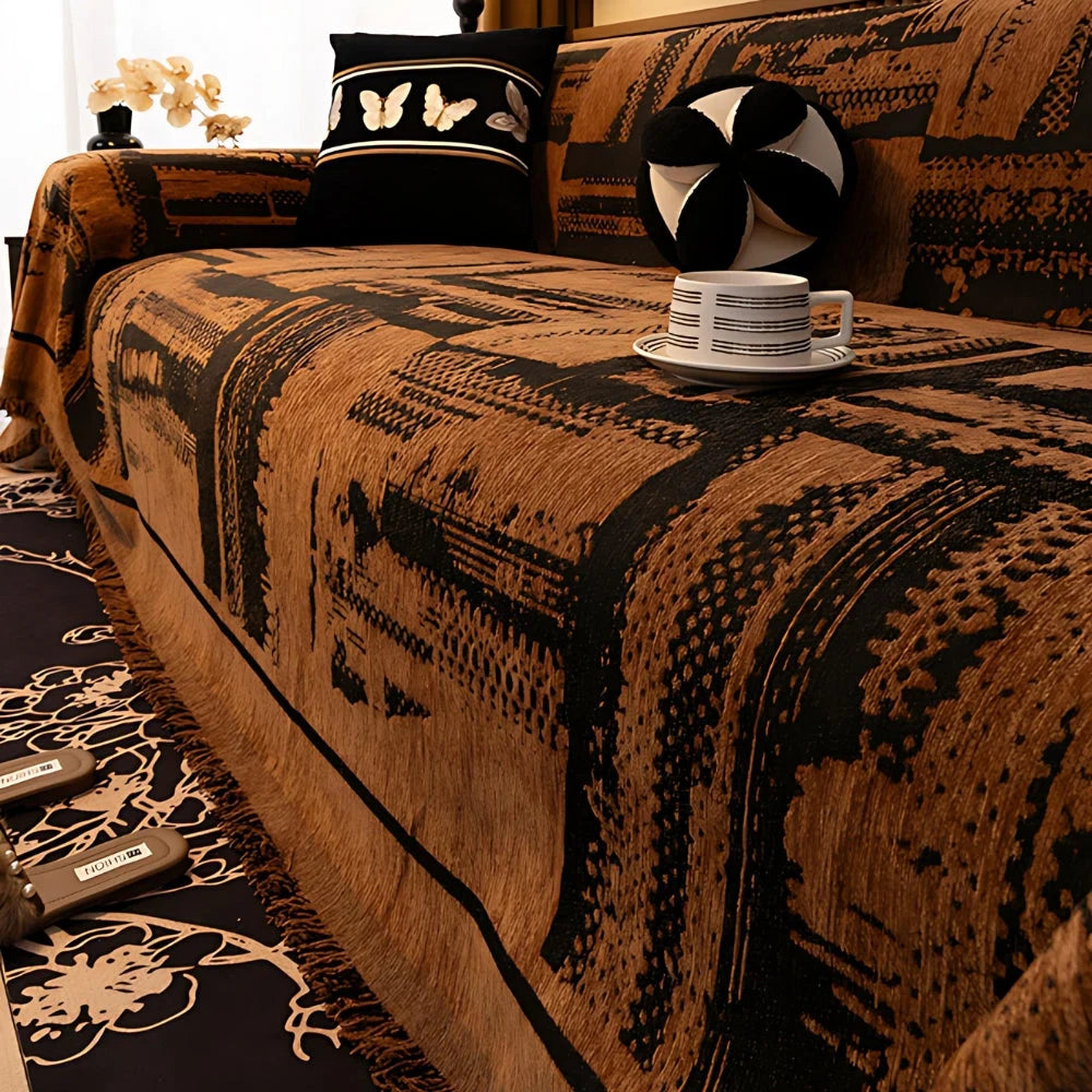 Sofa Cover Chenille Microfiber Blend Tribal Pattern Machine Washable - Image 6