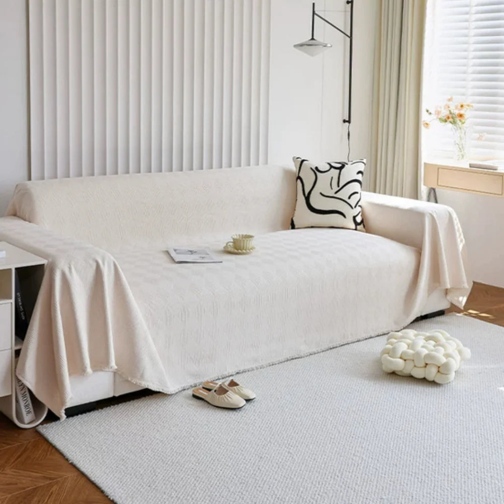 Sofa Cover Diamond Grid Chenille Pet Hair Resistant - Image 4