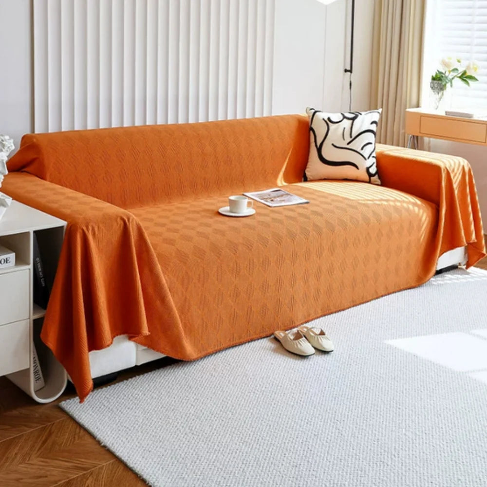 Sofa Cover Diamond Grid Chenille Pet Hair Resistant - Image 5