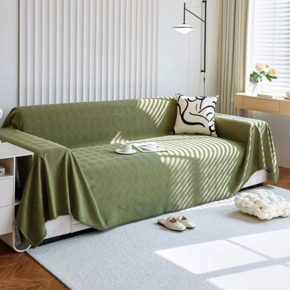 Sofa Cover Diamond Grid Chenille Pet Hair Resistant - Image 7