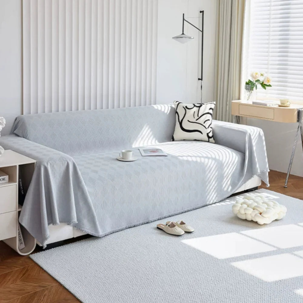 Sofa Cover Diamond Grid Chenille Pet Hair Resistant - Image 9