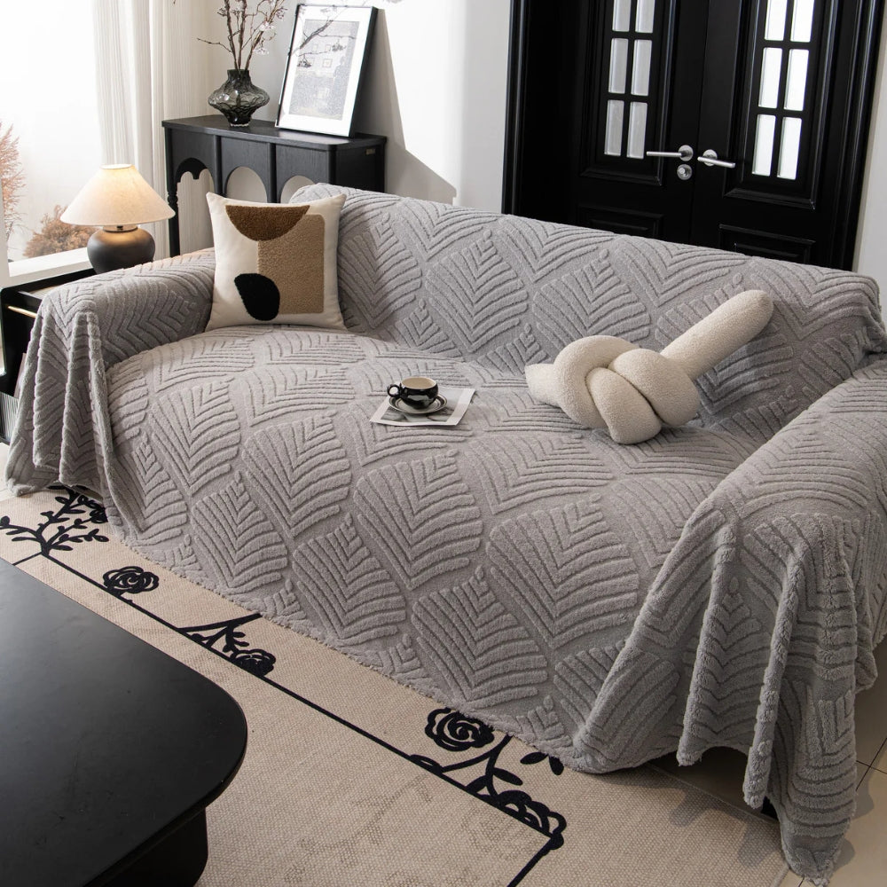 Sofa Cover Herringbone Fleece Cotton Blend Machine Washable - Image 6