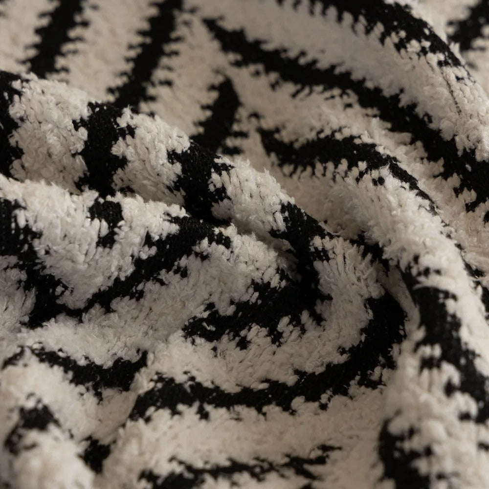 Sofa Cover Microfiber Blend Chevron Herringbone & Tassel Trim - Image 7