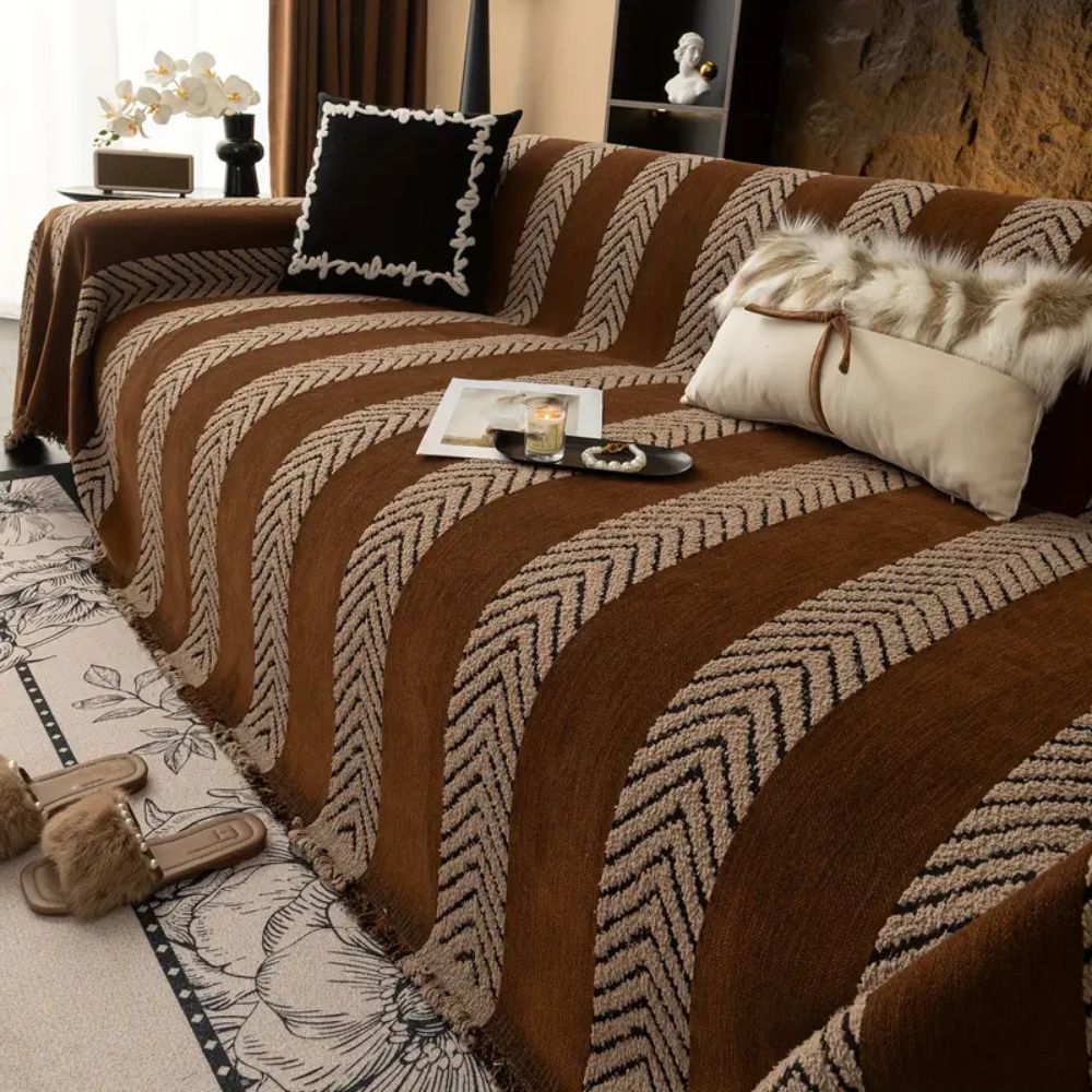 Sofa Cover Microfiber Chevron Geometric Print Machine Washable - Image 3