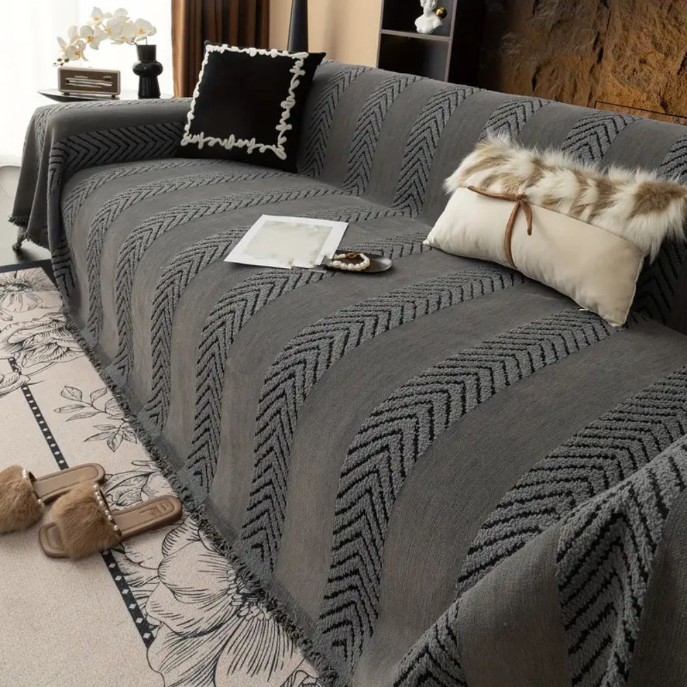 Sofa Cover Microfiber Chevron Geometric Print Machine Washable - Image 5