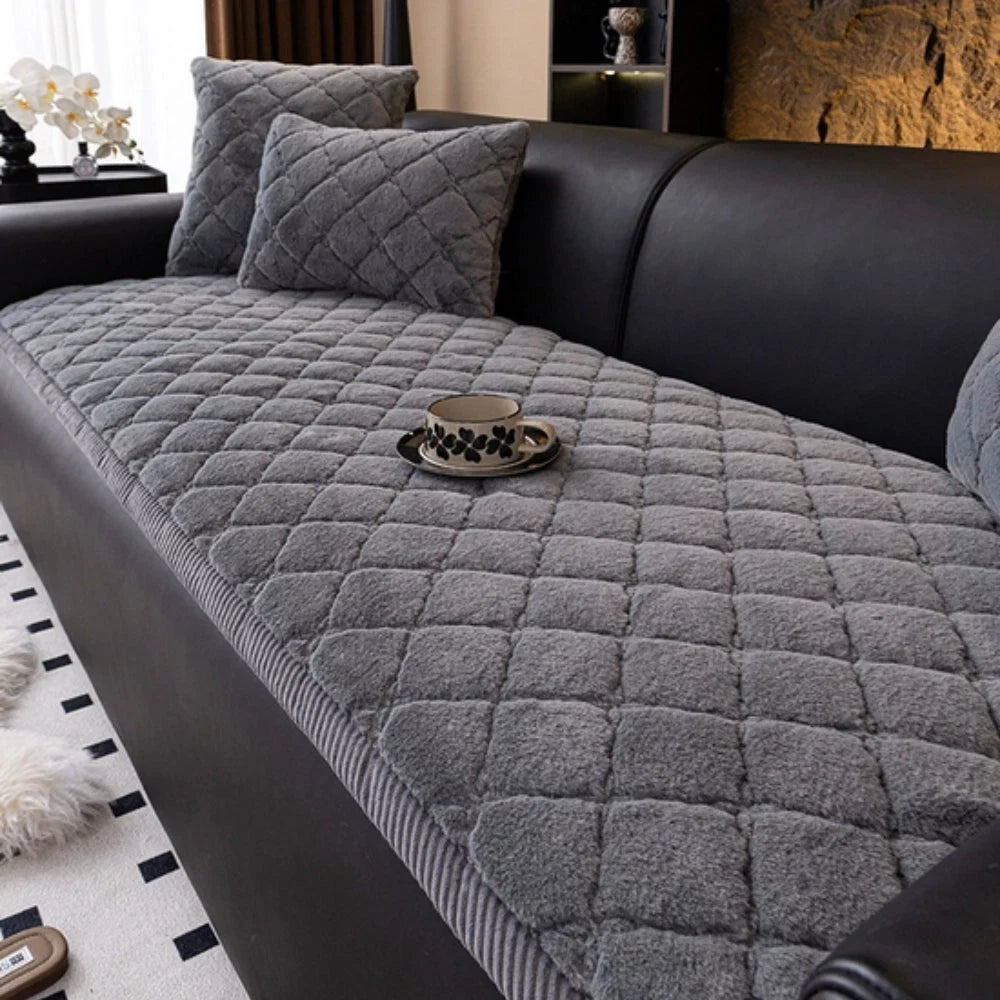 Sofa Cover Microfiber Diamond-Stitched Non-Slip Backing - Image 6