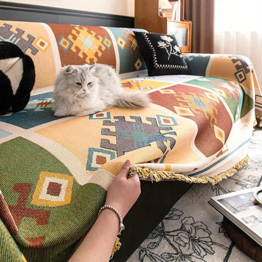 Sofa Cover Modern Geometric Microfiber Anti-Slip - Image 4