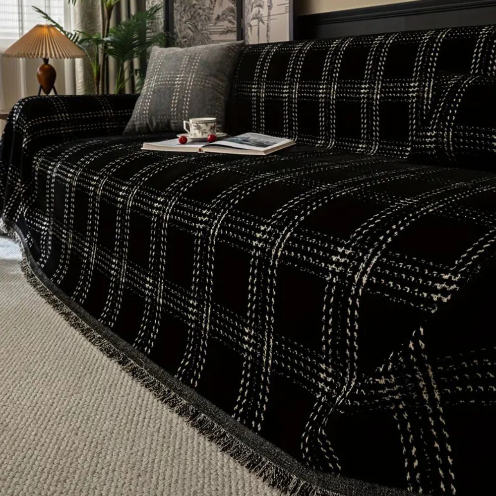 Sofa Cover Plaid Chenille Anti-Slip & Machine Washable - Image 4