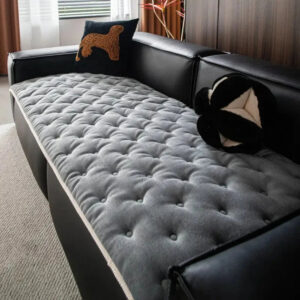 Sofa Cover Plush Button-Tufted Microfiber