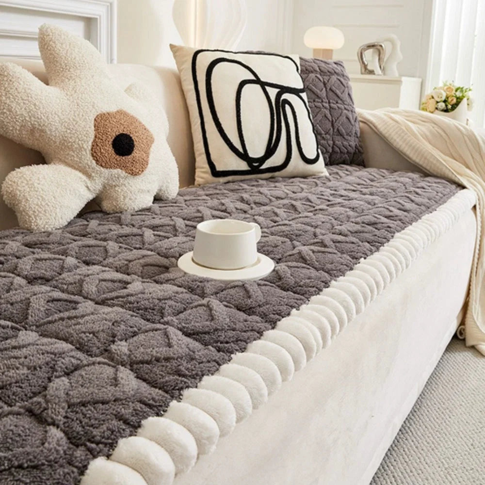 Sofa Cover Plush Quilted Microfiber Anti-Slip & Machine Washable - Image 10