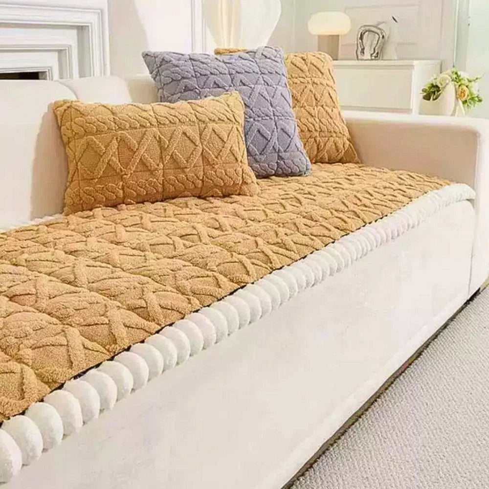 Sofa Cover Plush Quilted Microfiber Anti-Slip & Machine Washable - Image 2