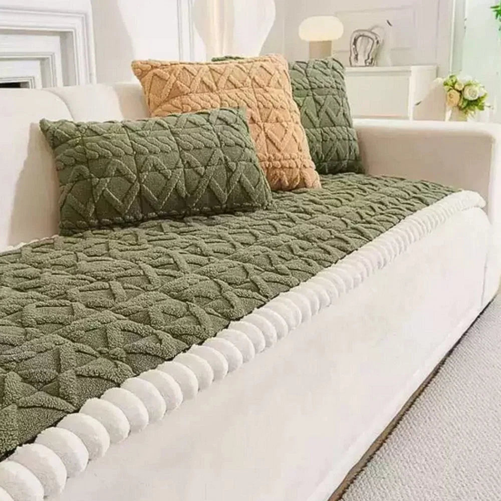 Sofa Cover Plush Quilted Microfiber Anti-Slip & Machine Washable - Image 3