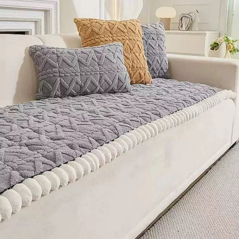 Sofa Cover Plush Quilted Microfiber Anti-Slip & Machine Washable - Image 4