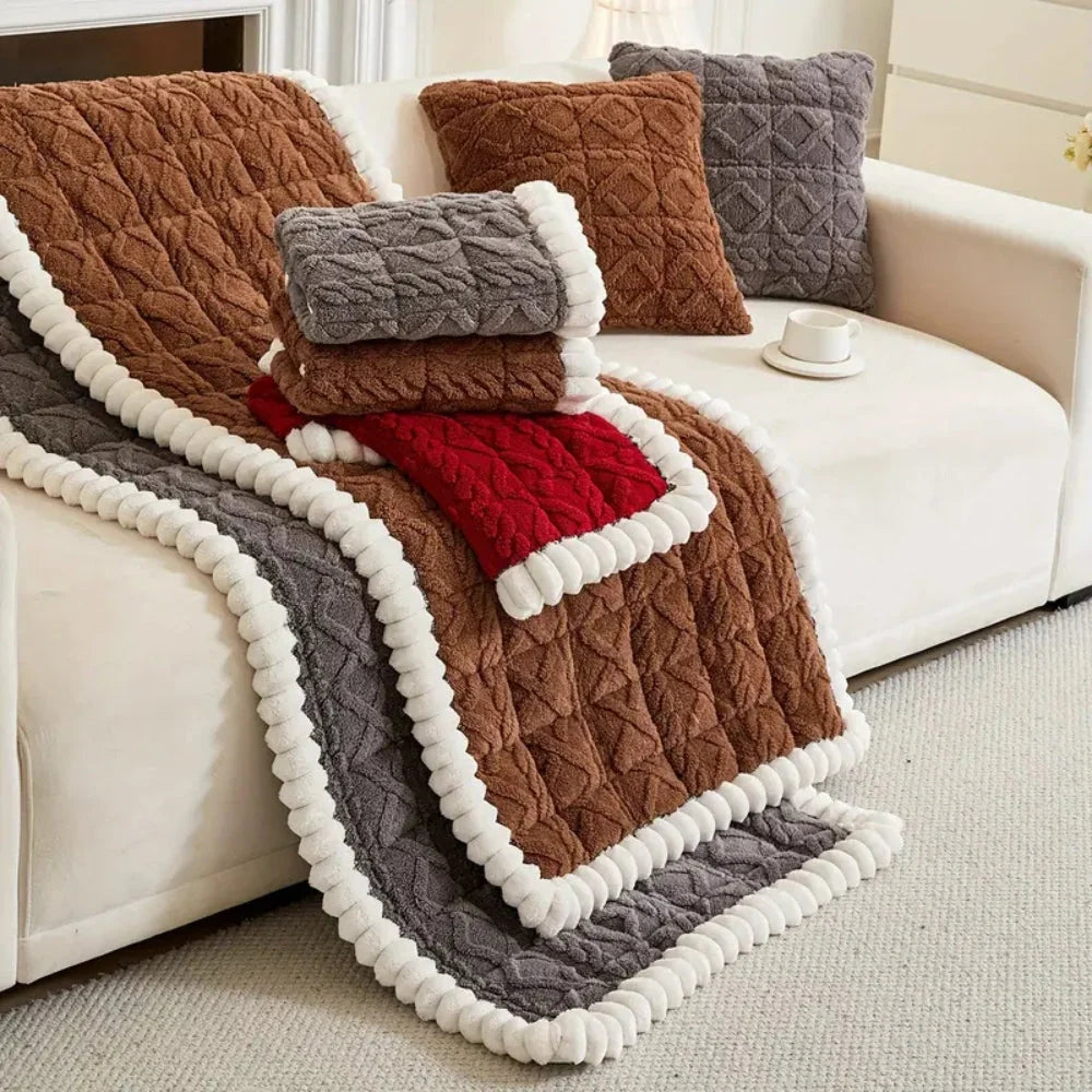 Sofa Cover Plush Quilted Microfiber Anti-Slip & Machine Washable - Image 5