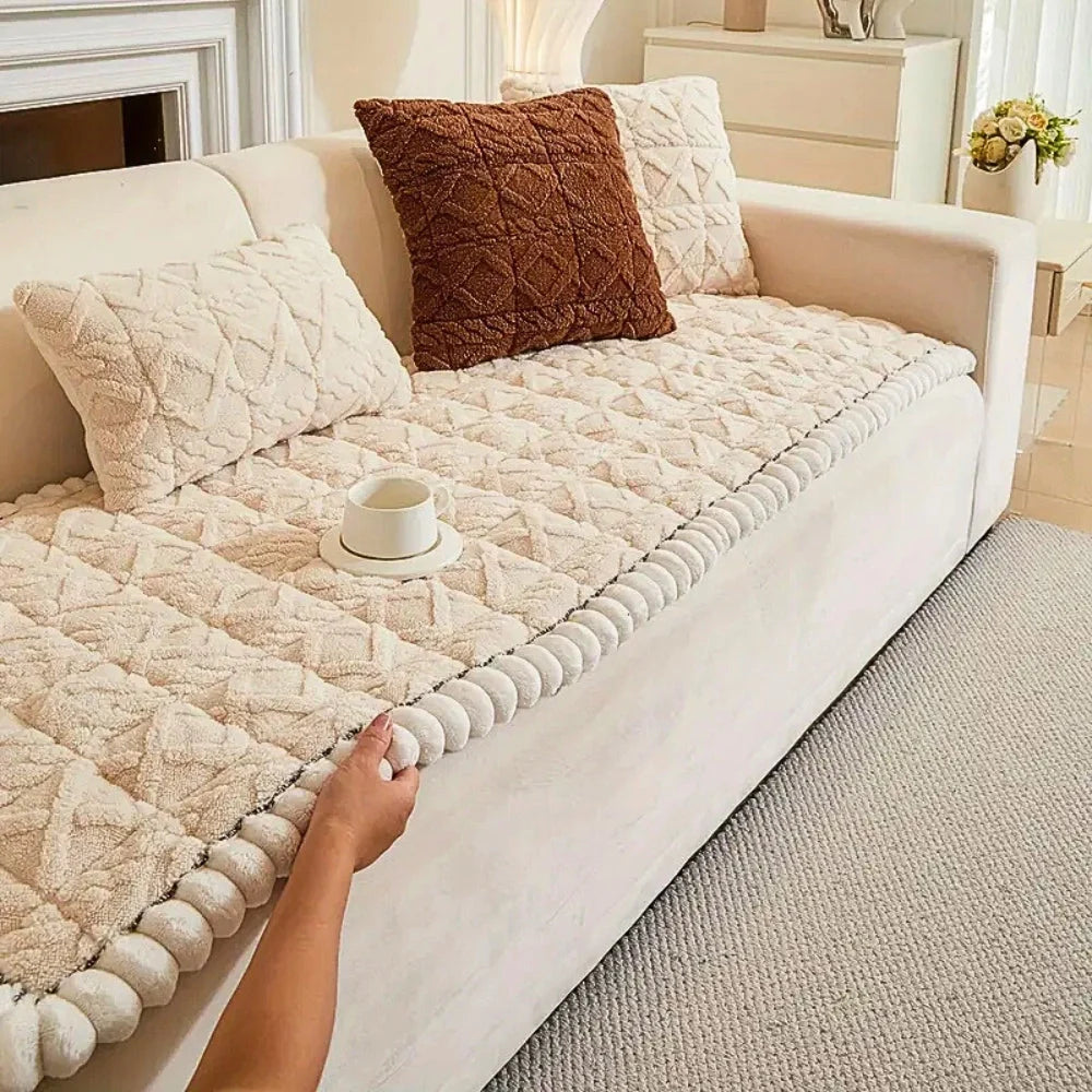 Sofa Cover Plush Quilted Microfiber Anti-Slip & Machine Washable - Image 6