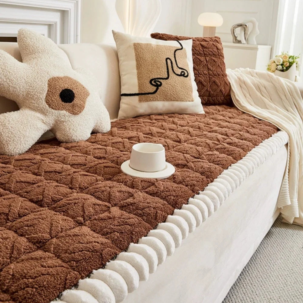 Sofa Cover Plush Quilted Microfiber Anti-Slip & Machine Washable - Image 9