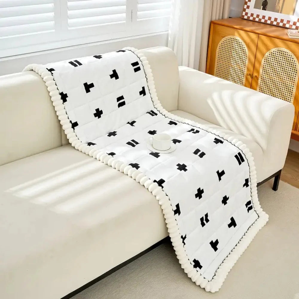 Sofa Cover Quilted Microfiber Blend Ruffled Edge - Image 2