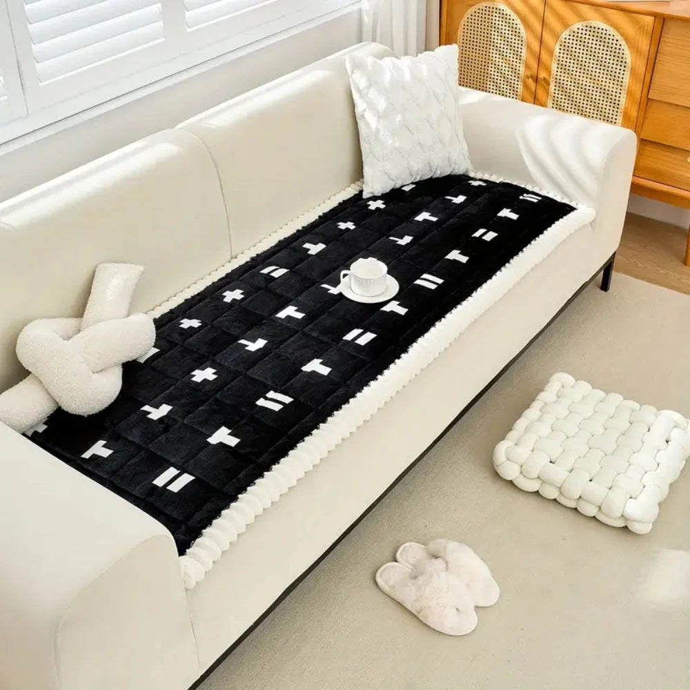 Sofa Cover Quilted Microfiber Blend Ruffled Edge - Image 8