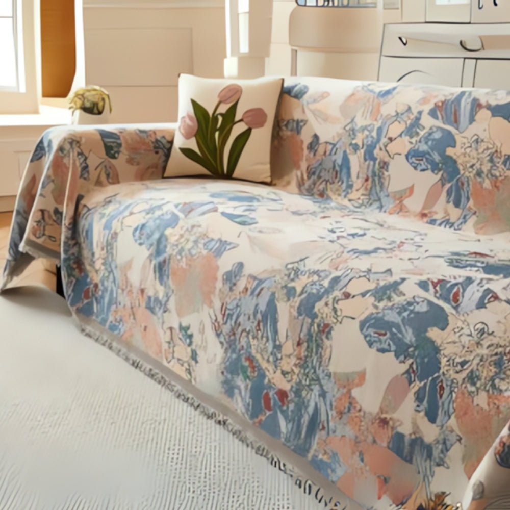 Sofa Cover Reversible Floral Jacquard Cotton-Microfiber Machine-Washable - Image 2