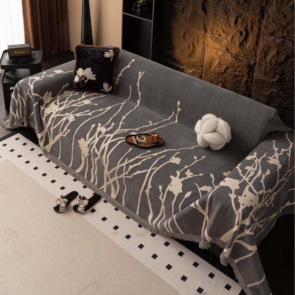 Sofa Cover Soft Chenille Branch Pattern Machine Washable - Image 4