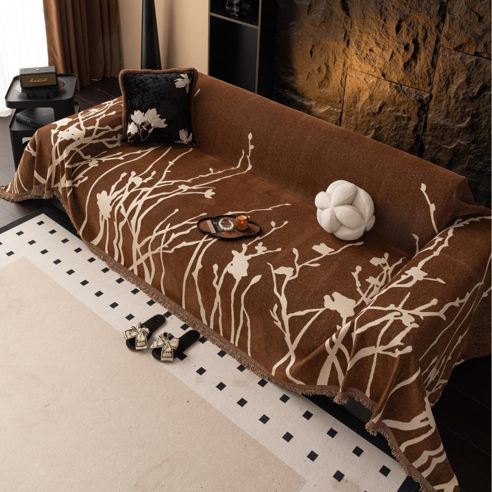 Sofa Cover Soft Chenille Branch Pattern Machine Washable - Image 6