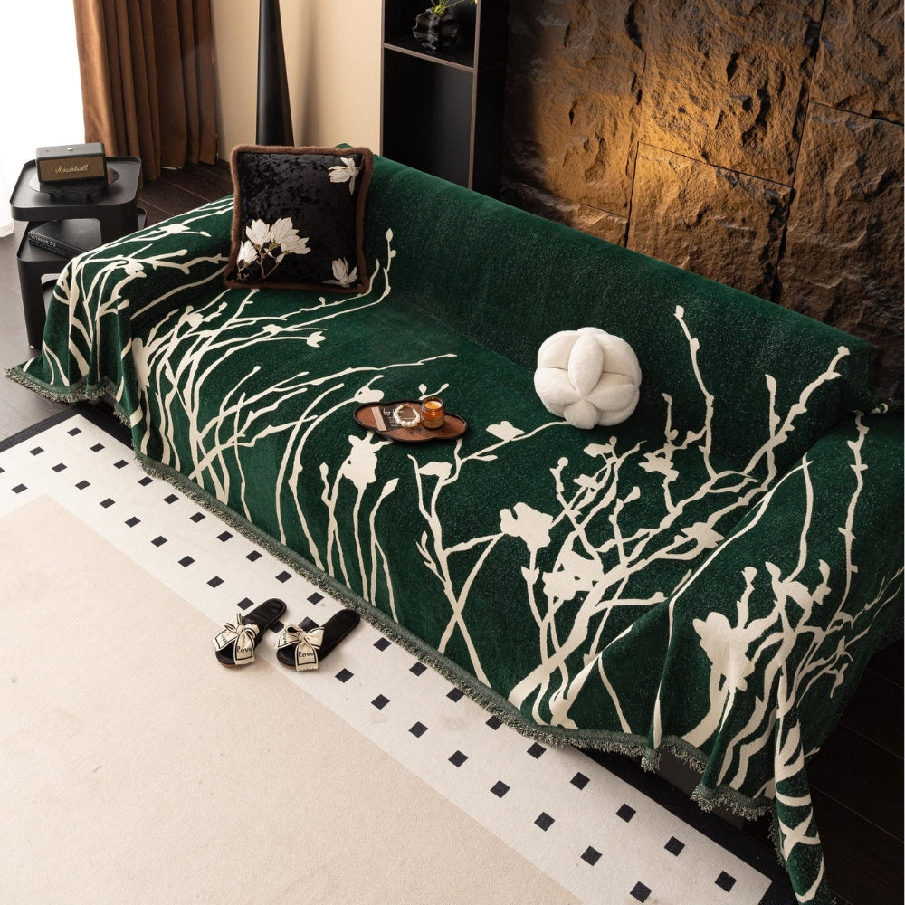 Sofa Cover Soft Chenille Branch Pattern Machine Washable - Image 7