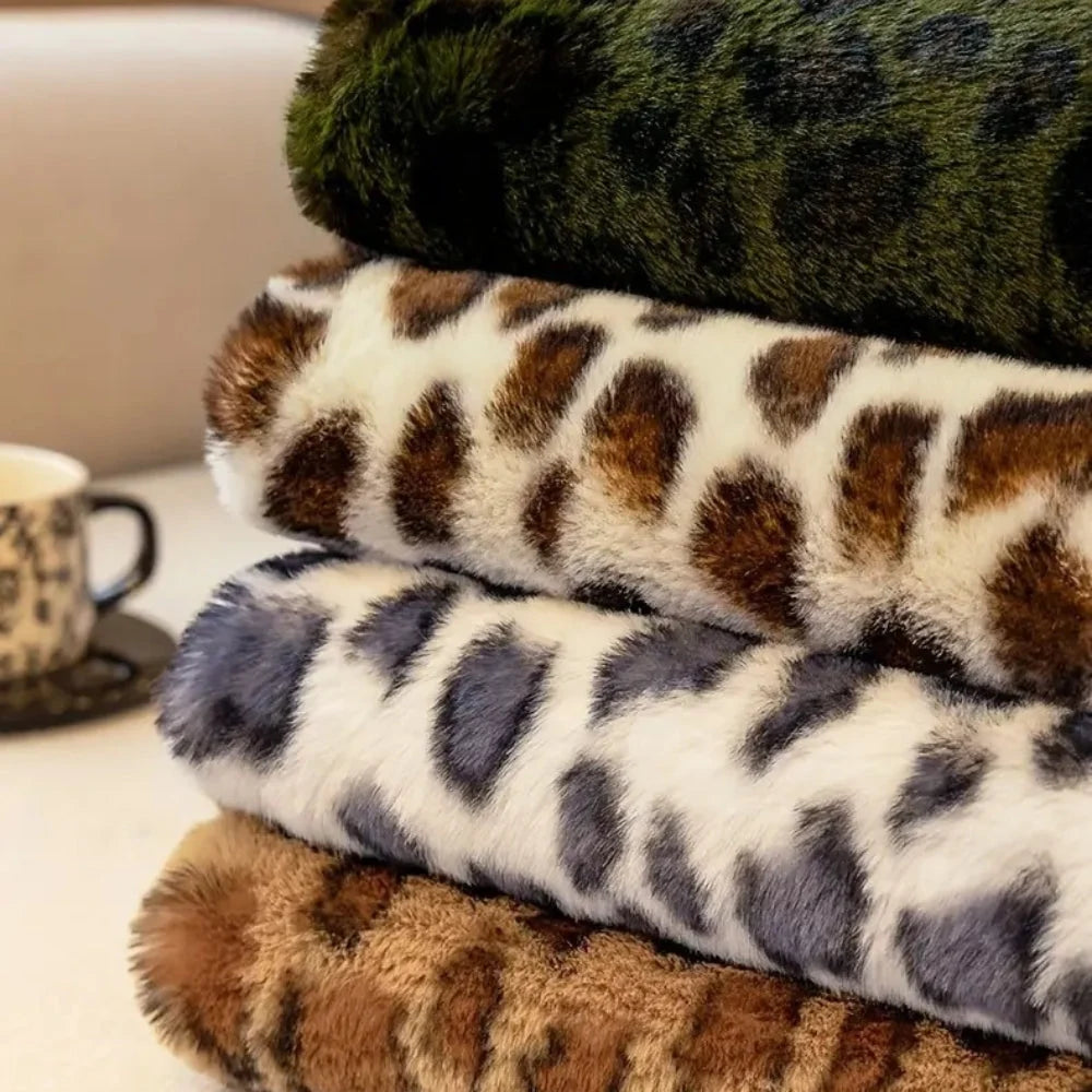 Sofa Cover Thick Plush Microfiber Leopard Print - Image 8