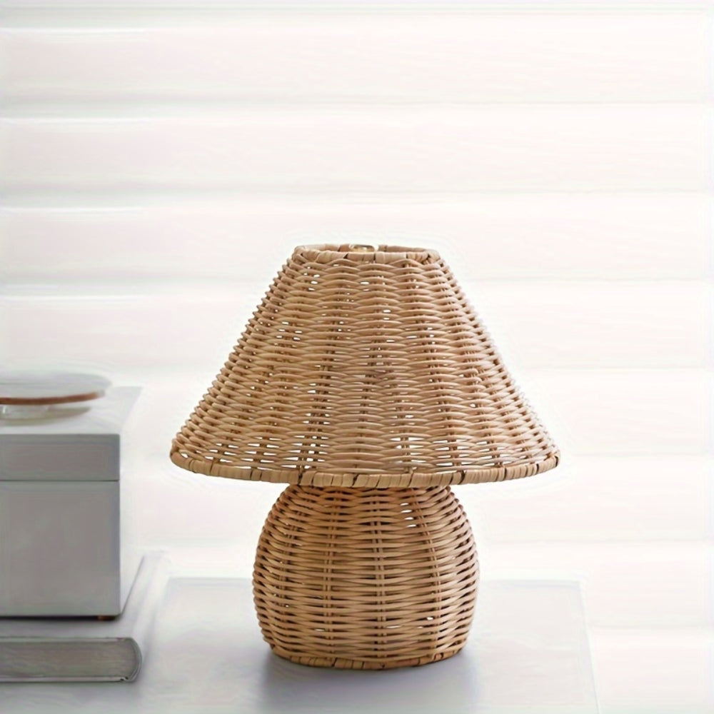 Table Lamp Rattan Shade Bamboo Base - Image 2