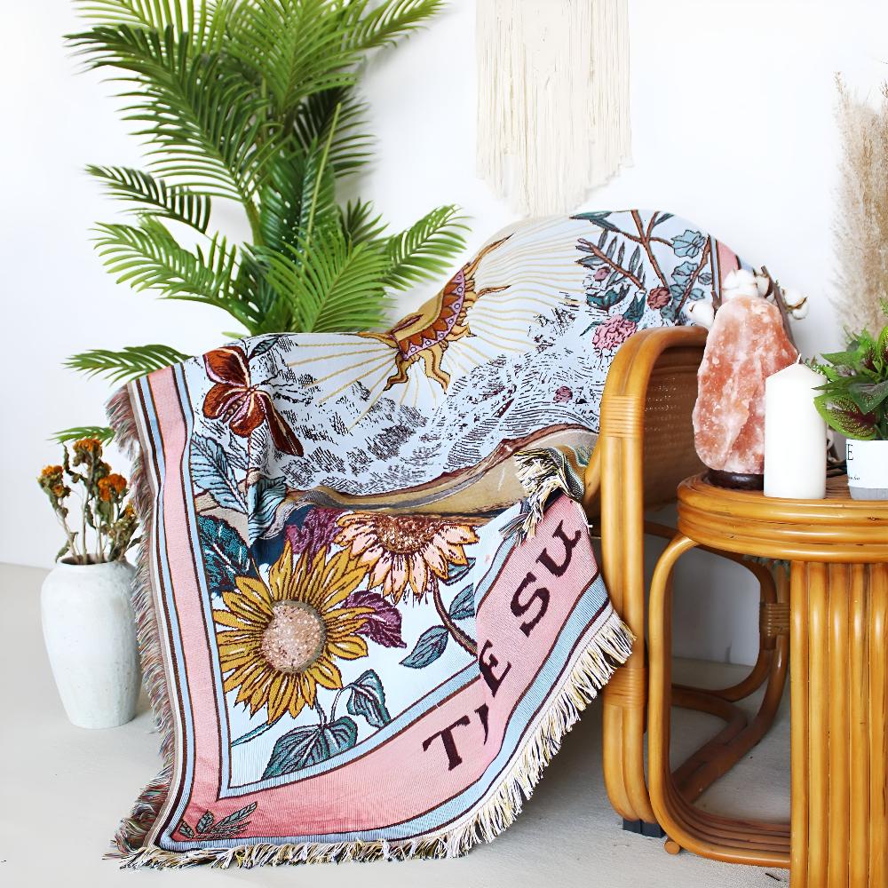Tapestry Blanket Sun Tarot Soft Microfiber 51 x 63 - Image 4