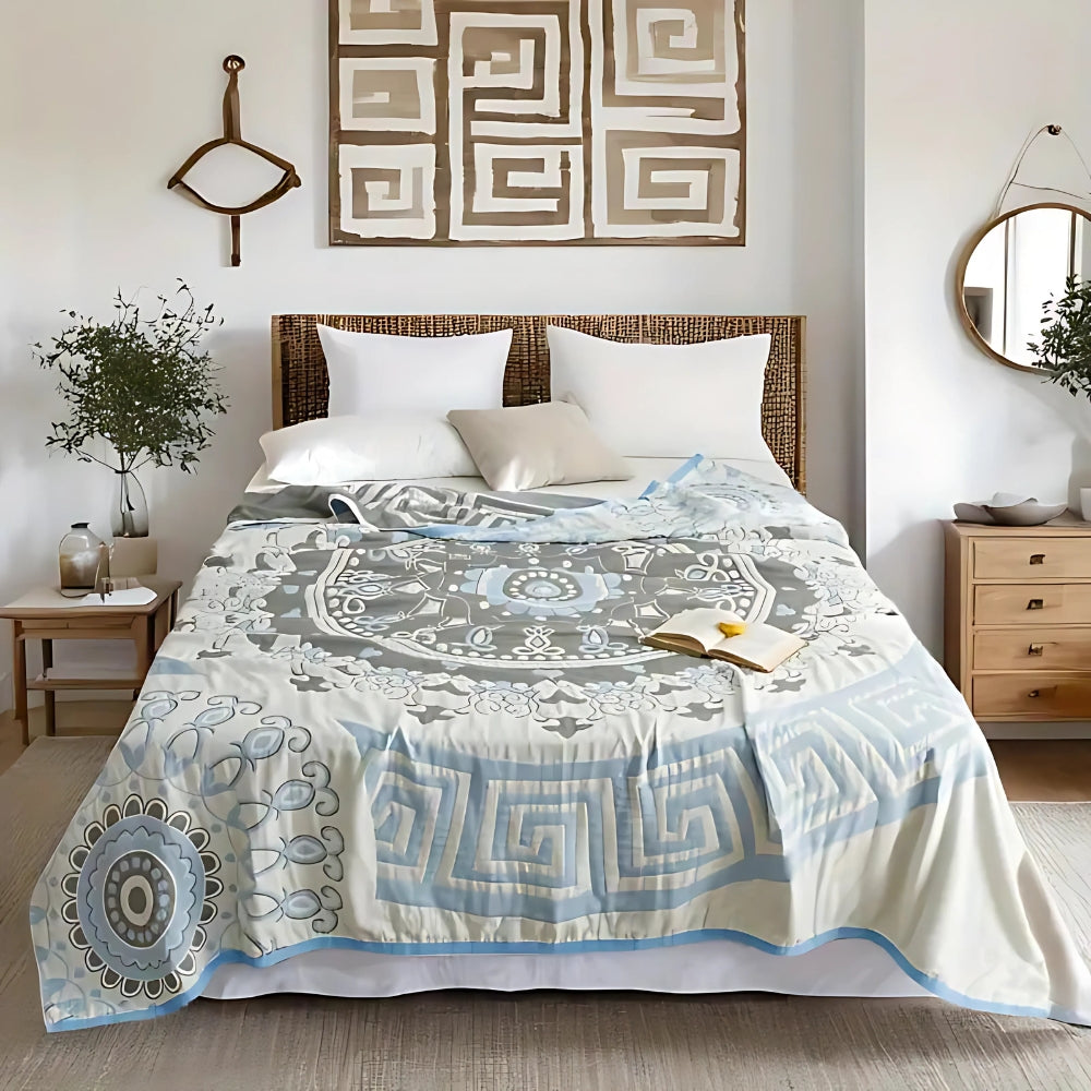 Throw Blanket 100% Cotton Breathable Machine Washable - Image 2