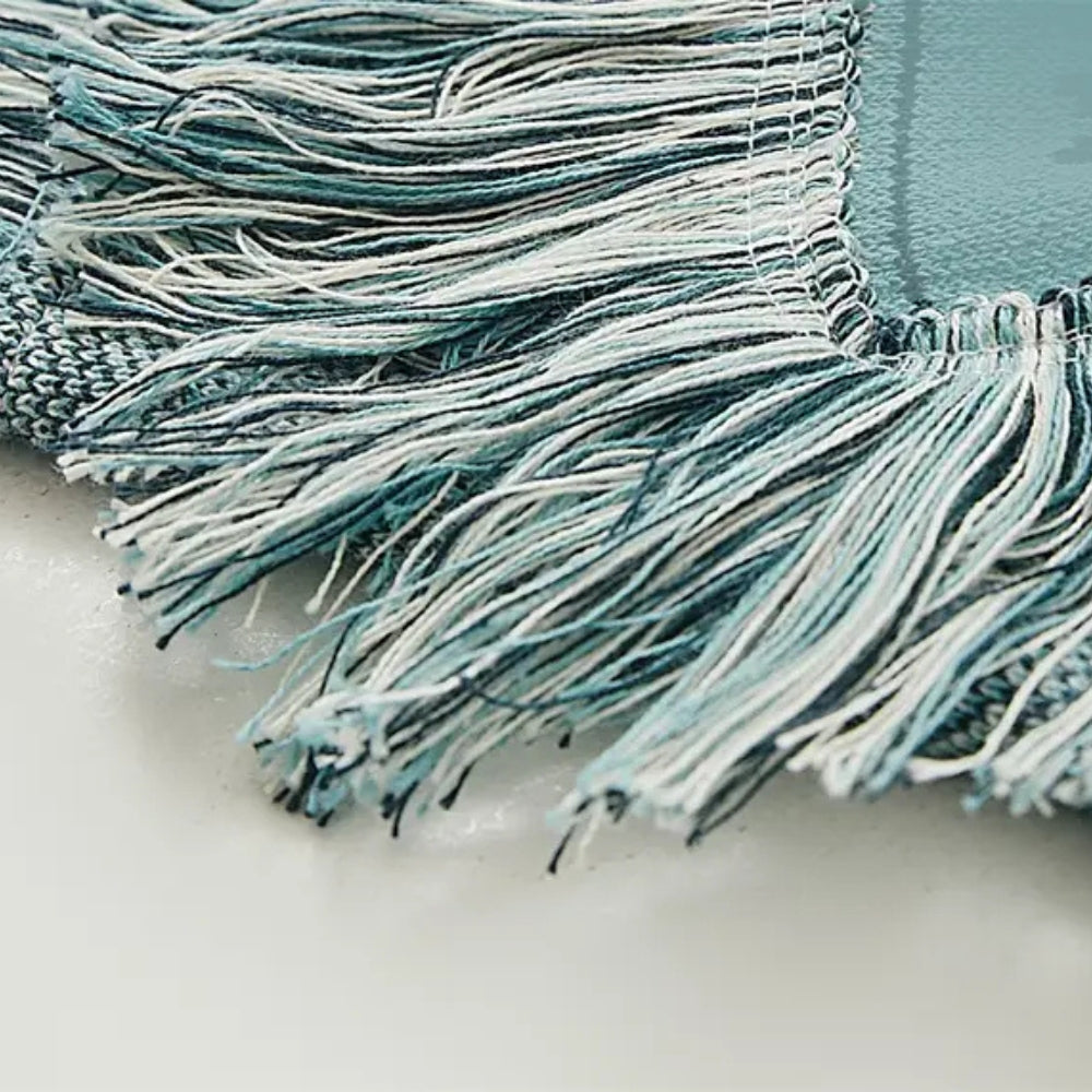 Throw Blanket 100% Cotton Geometric Jacquard Machine Washable - Image 5