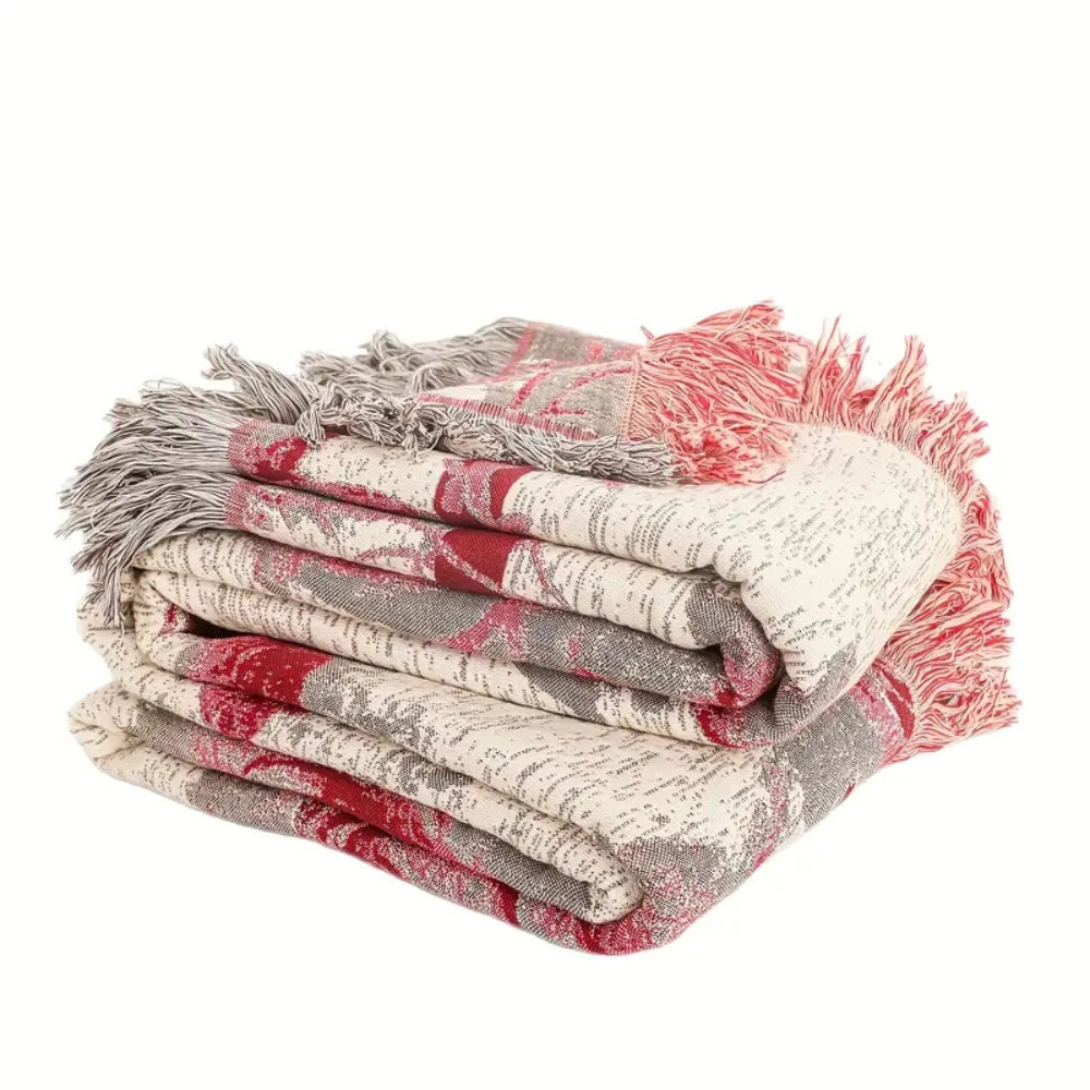 Throw Blanket 100% Cotton Jacquard Quilted - Image 5