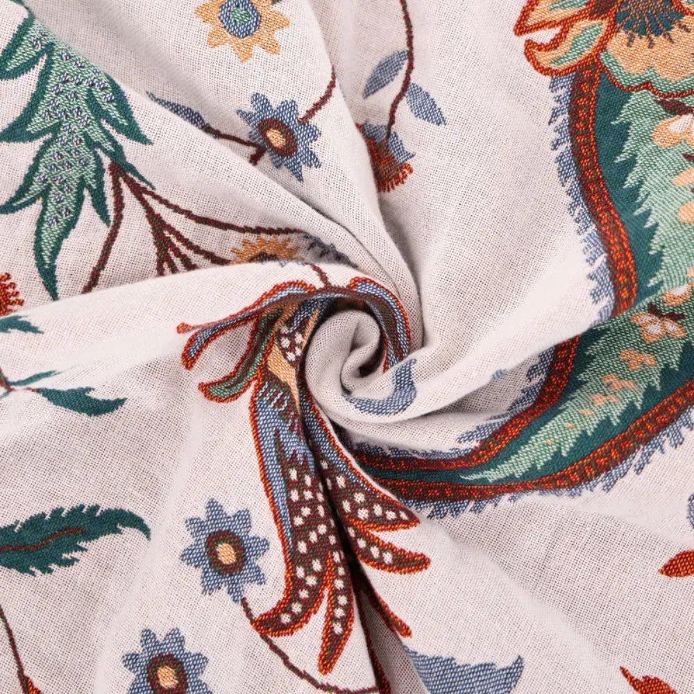 Throw Blanket 100% Cotton Reversible Floral - Image 4