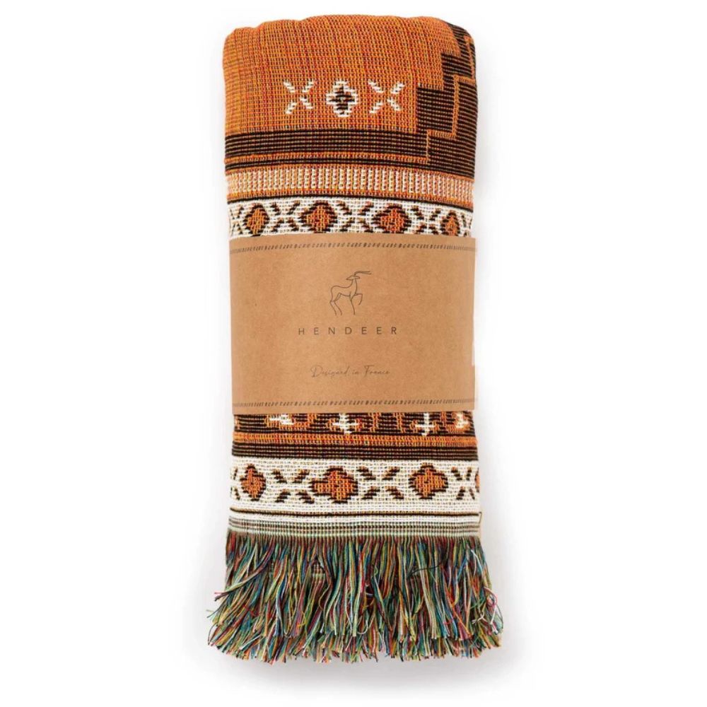 Throw Blanket Boho Woven Cotton-Microfiber Blend - Image 7