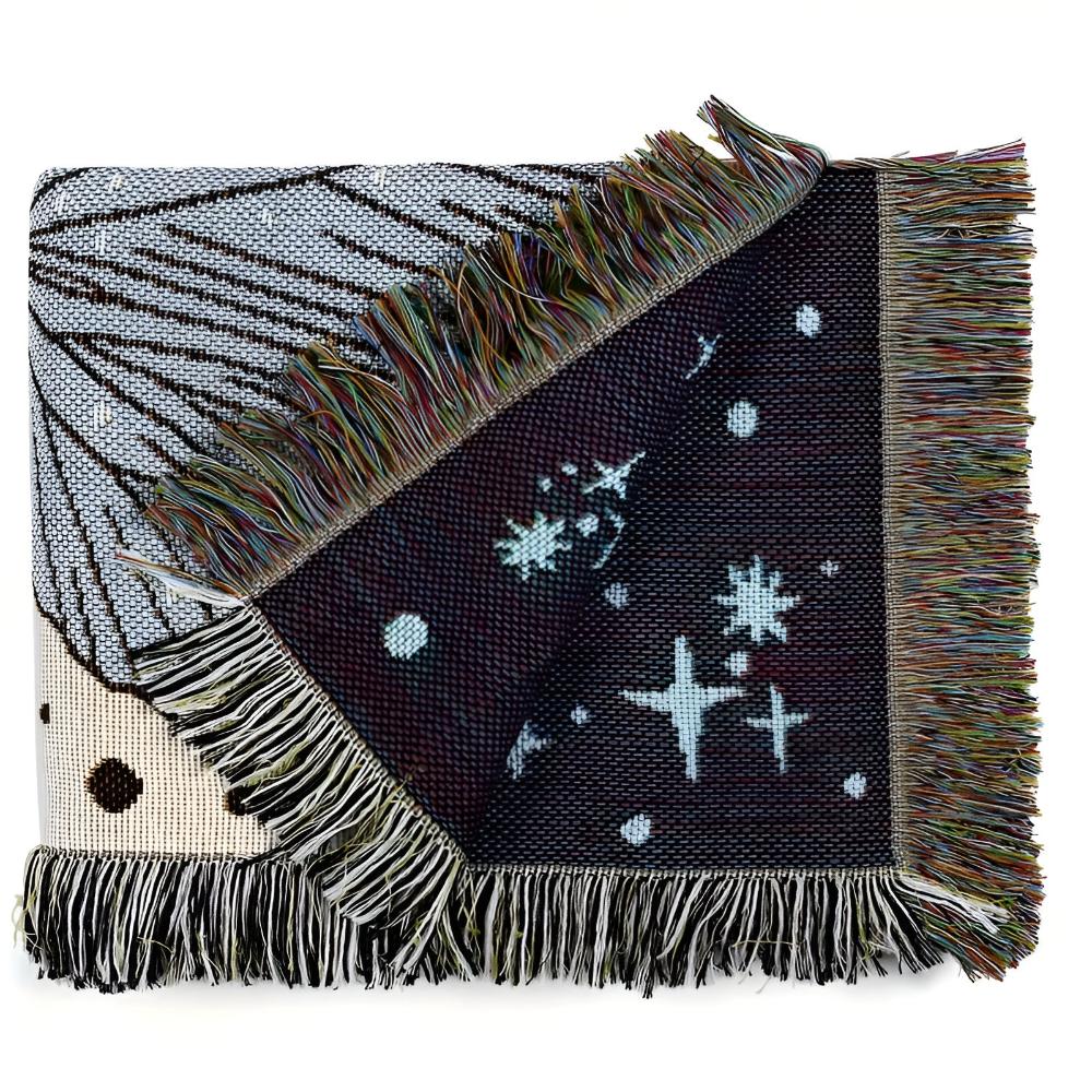 Throw Blanket Butterfly Pattern Plush Microfiber Fringed Edges - Image 7