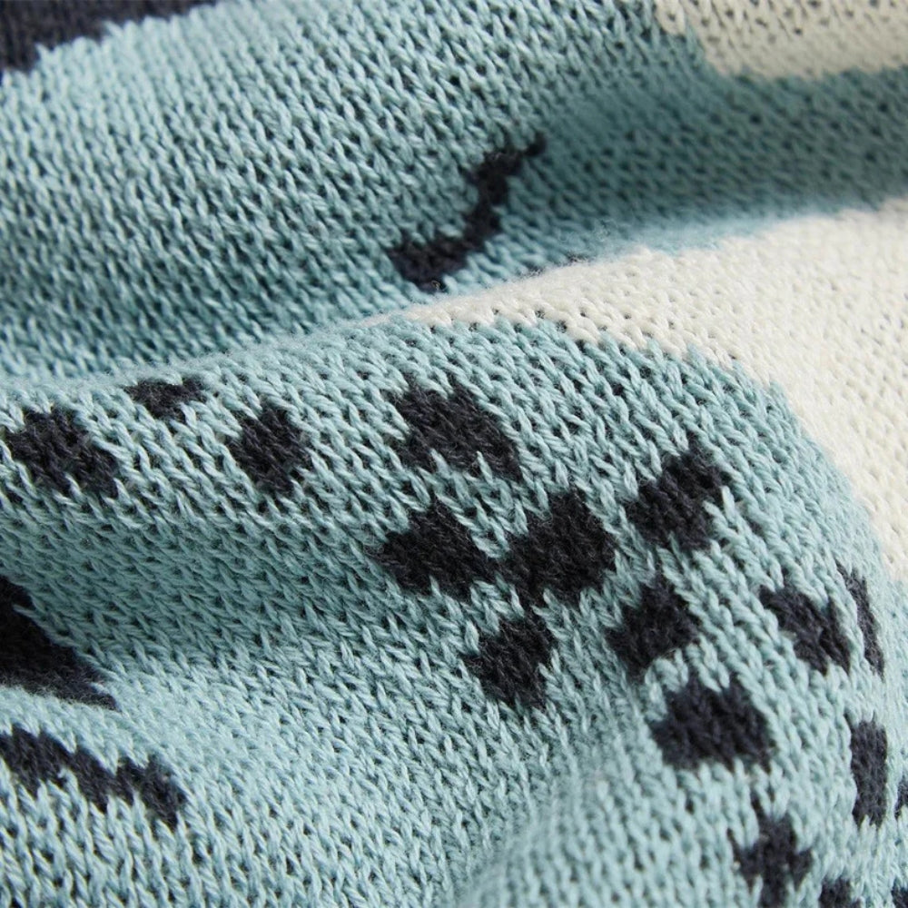 Throw Blanket Coastal Seahorse Jacquard Lightweight Cotton Machine Washable - Image 6