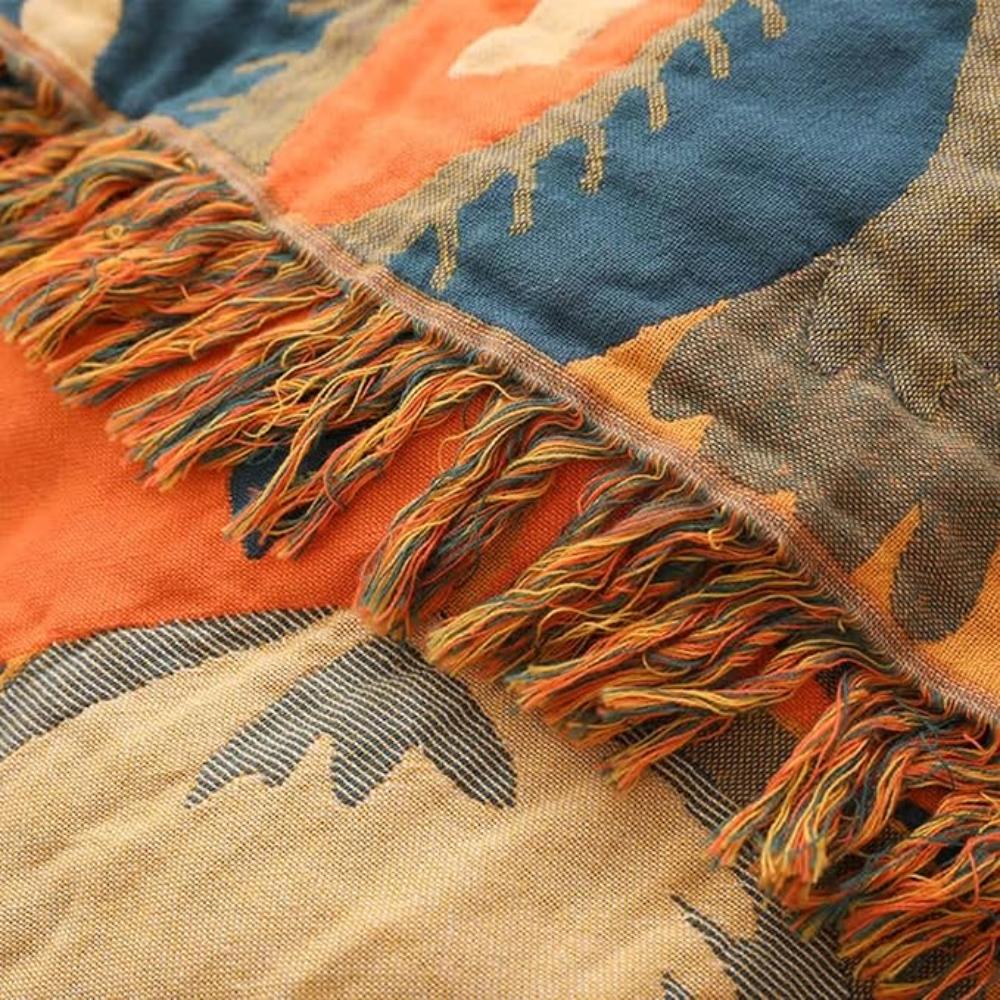 Throw Blanket Cotton Boho Floral Lightweight & Breathable - Image 4