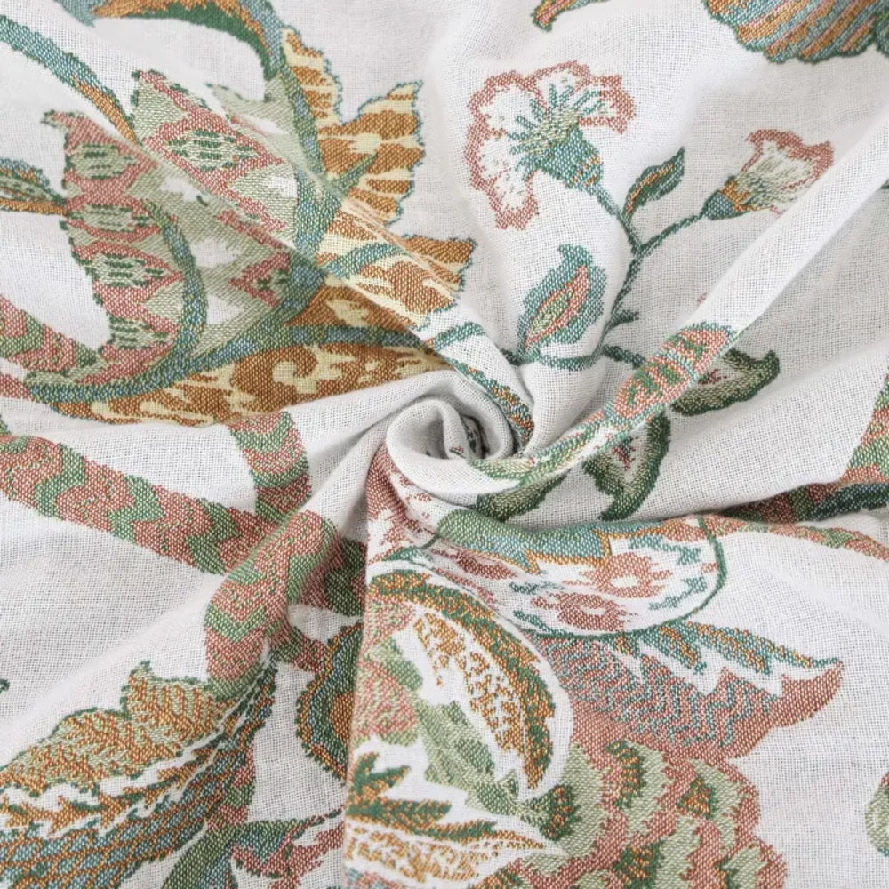 Throw Blanket Cotton Jacquard Paisley Tassel Trim - Image 7