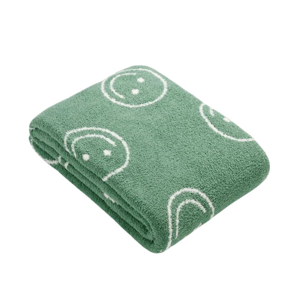 Throw Blanket Knitted Smiley Face 100% Cotton Machine Washable - Image 10