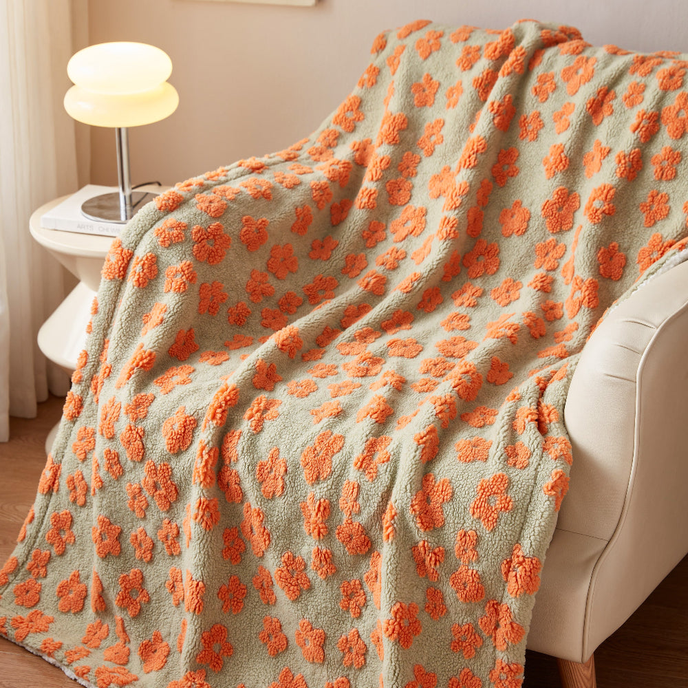 Throw Blanket Plush Microfiber Retro Floral 59x79 - Image 11