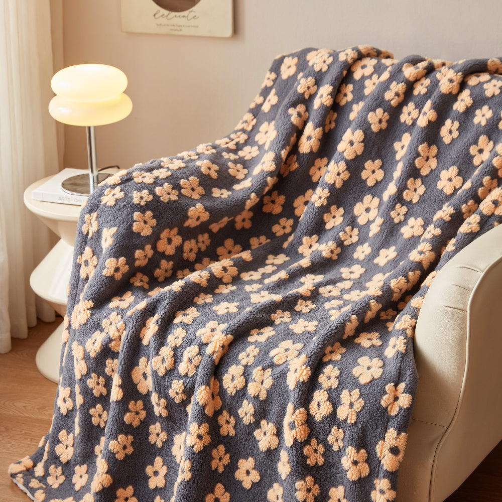 Throw Blanket Plush Microfiber Retro Floral 59x79 - Image 12